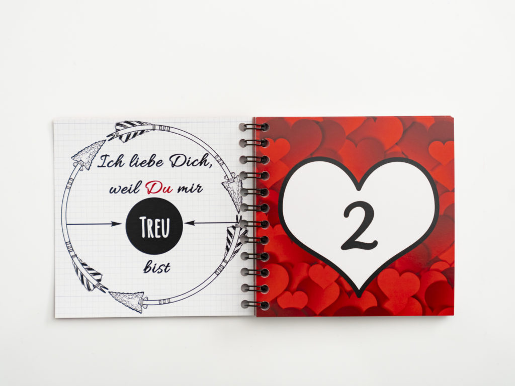 Adventskalender mit 24 Gründen "Warum ich Dich liebe" von idaviduell.de