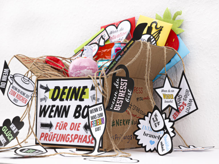 Wenn Box Bastelset Für Die Prüfungsphase – Mit 27 Sprüchen, Banner & Persönlicher Nachricht