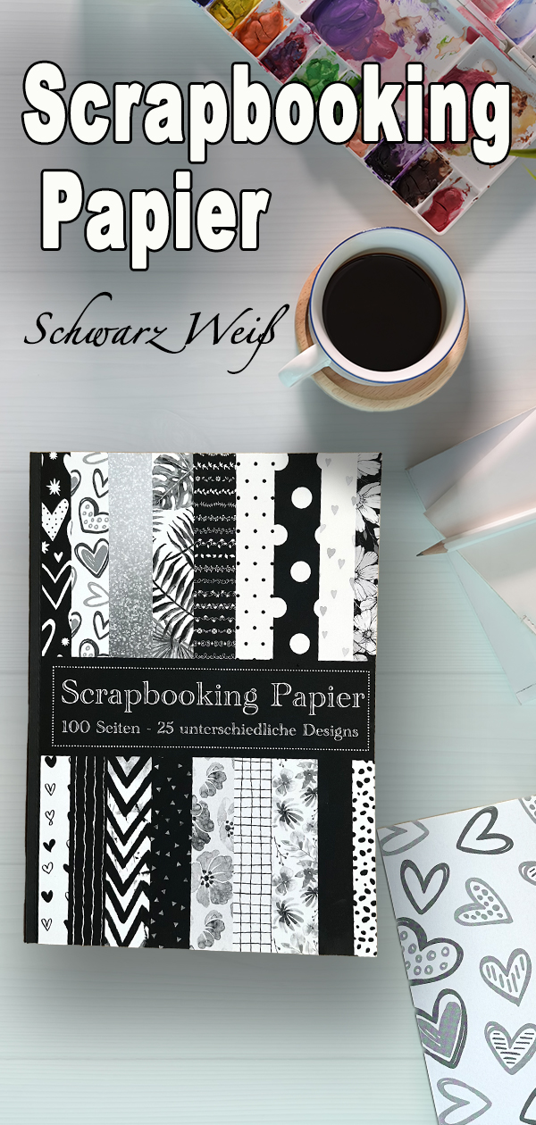 schönes Scrapbooking Papier schwarz weiß