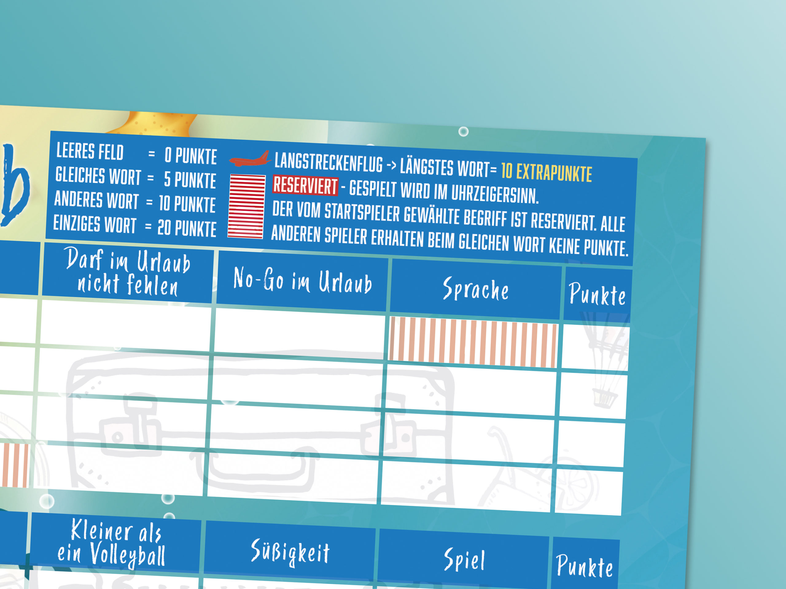Spiel für den Urlaub erwachsene