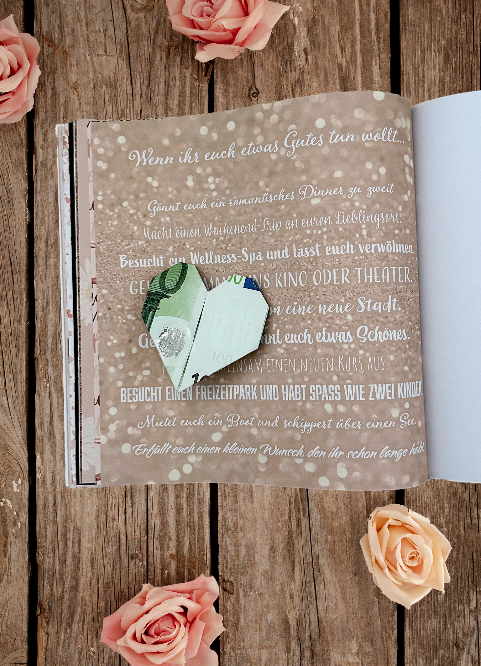 Geld und Gutscheine Personalisiert Geschenk zur Holzhochzeit